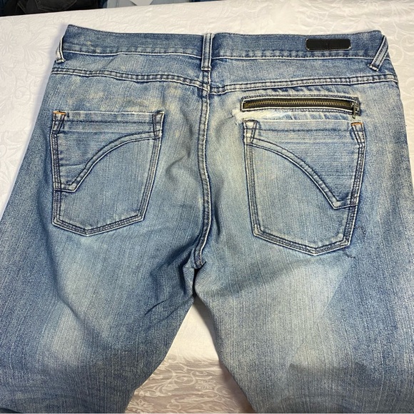 Men’s 34x30 Ring of Fire Distressed Jeans Destroyed Holey Zipper Pocket Faded - Picture 12 of 13